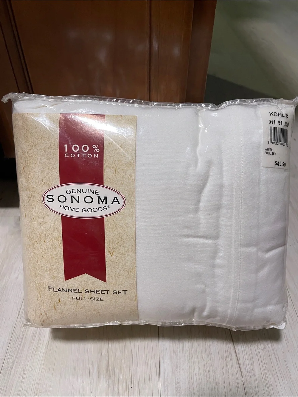 Sonoma White Flannel Sheet Set - Full Size